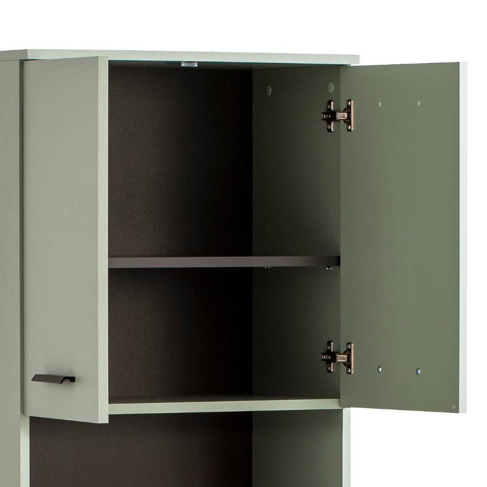 Badezimmerhochschrank Hamzad 181 cm hoch mit zwei offenen Fächern