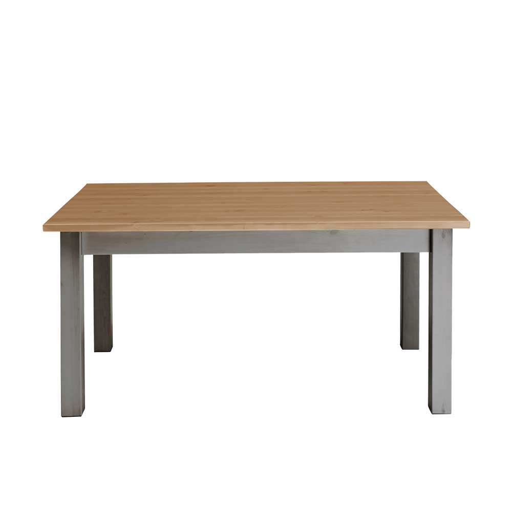 Kiefer Esstisch Candabria in Grau Braun im Landhausstil