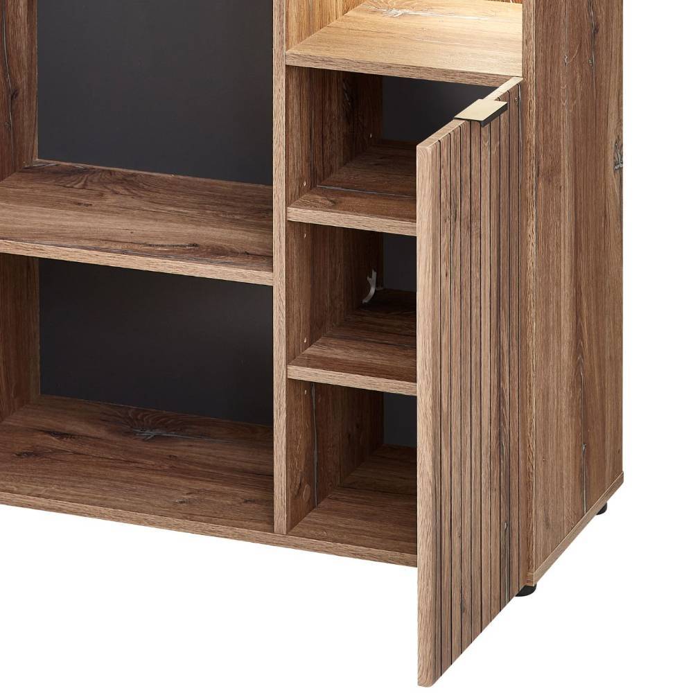 Garderobenschrank Clusego mit Spiegeltür und LED Beleuchtung