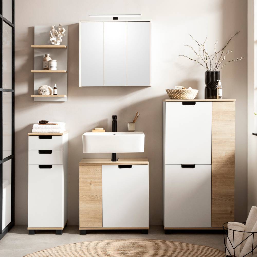 Badschrank Desancto 30 cm breit mit zwei Schubladen