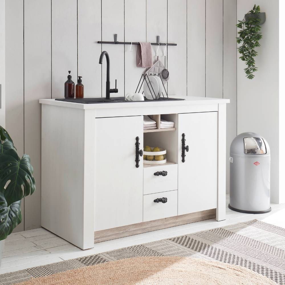 Spülenschrank Flurencina im Landhausstil 92 cm hoch