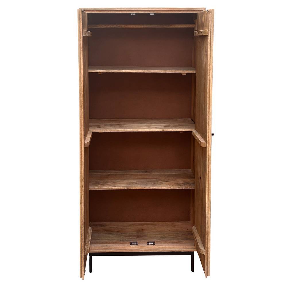 Dielenmöbel Set Diaria in modernem Design - Mangoholz Naturfarben (vierteilig)