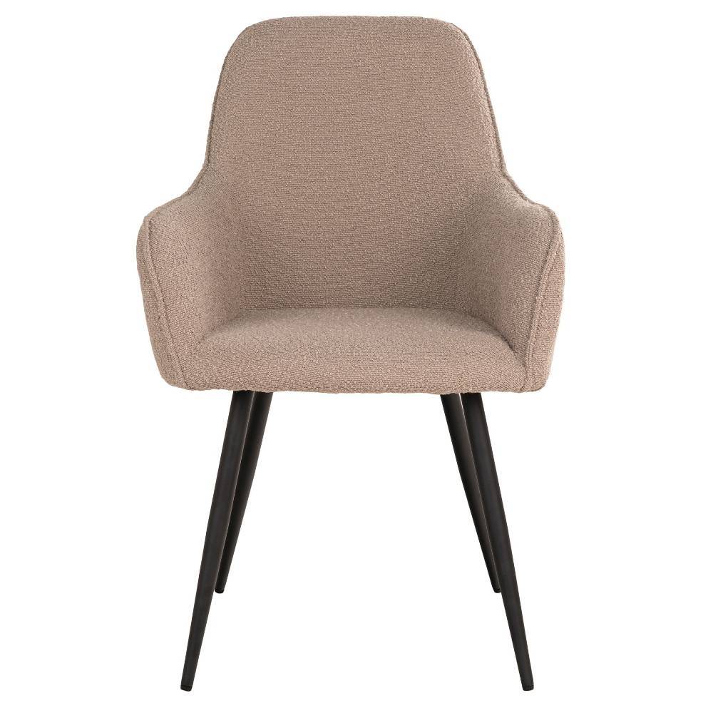Polsterstuhl Esszimmer Lucevra in Beige aus Boucle (2er Set)
