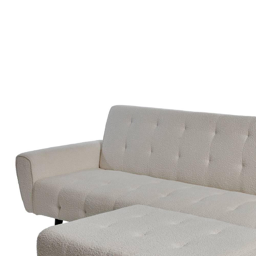 Schlafsofa Sair aus Boucle Stoff in Offwhite (zweiteilig)