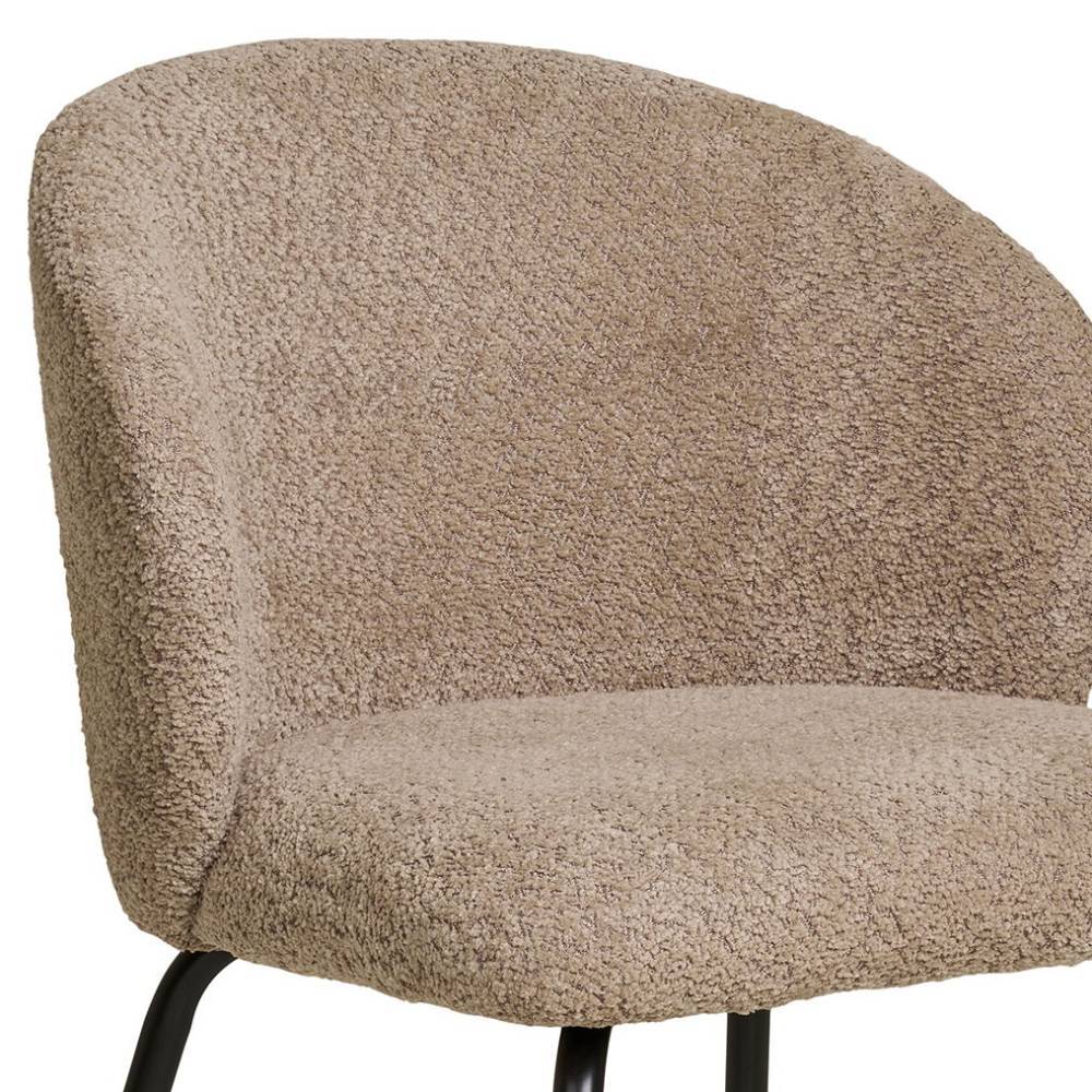 Polsterstuhl Esszimmer Socotta in Beige aus Boucle Stoff (2er Set)