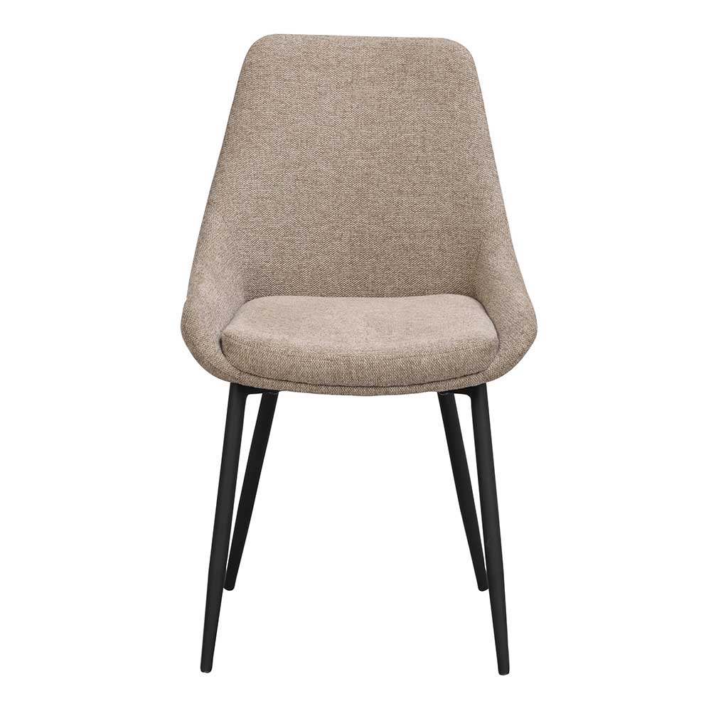 Esszimmer Polsterstühle Eckpoint in Beige Webstoff modern (2er Set)