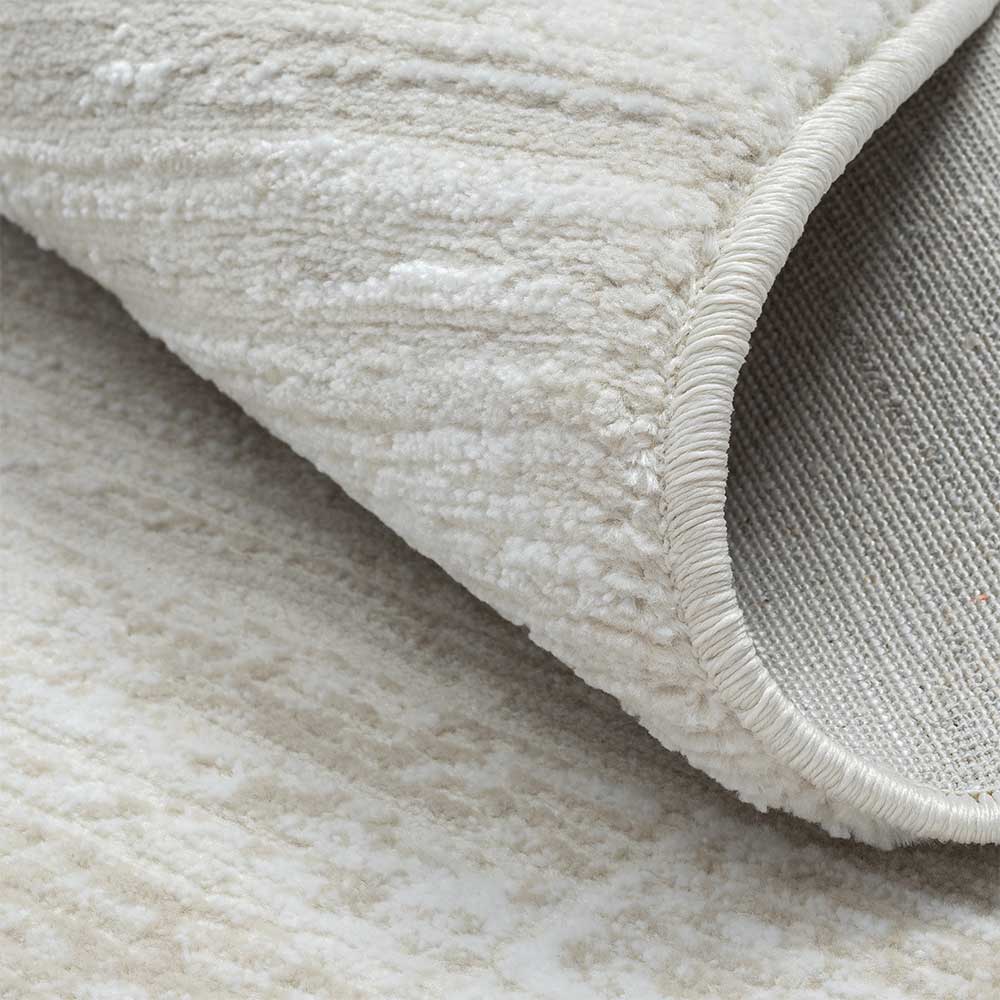 Runder Kurzflor Teppich Calcalero in Cremefarben und Beige