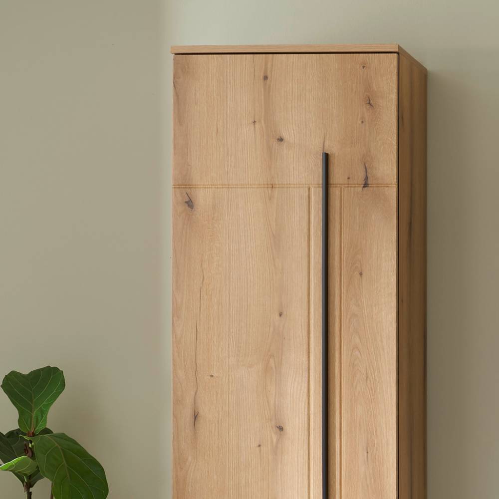 Garderobe Nemphia in Eichefarben inklusive Sitzpolster Auflage (fünfteilig)