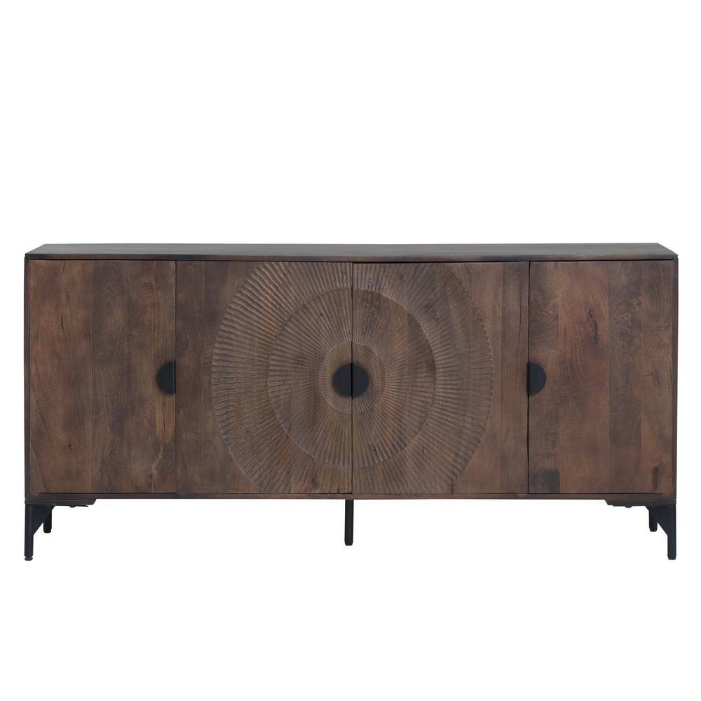 Sideboard Ostora aus Mangobaum Massivholz mit Mandala Motiv