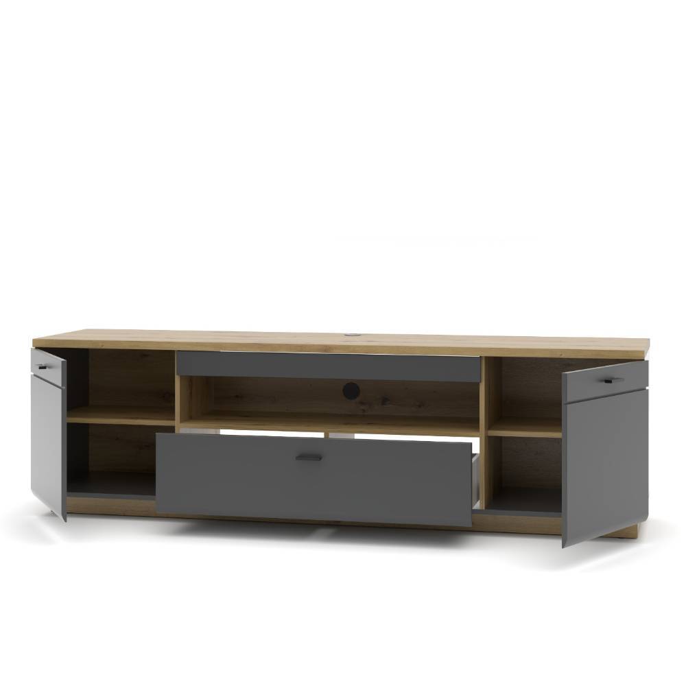 TV Wohnwand Yarisis in modernem Design melaminbeschichtet (fünfteilig)