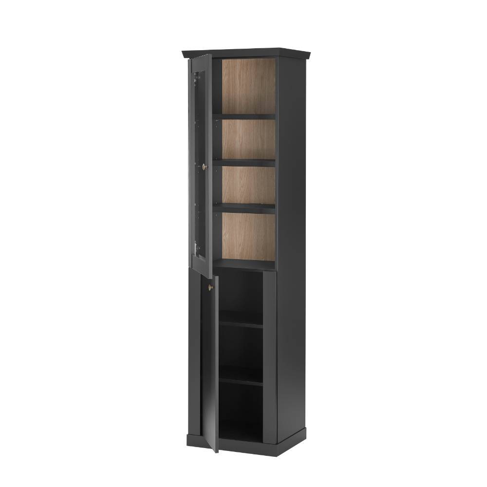 Vitrine Enjta in Schwarz matt 202 cm hoch