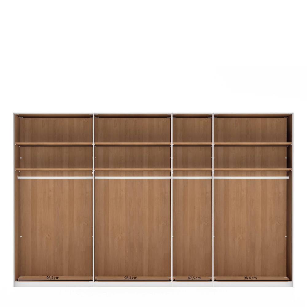 Großer Kleiderschrank Merkur in Eiche Bianco und Dunkelbraun
