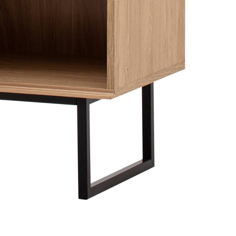Design Wohnwand Carno in Eiche Stone 258 cm breit (zweiteilig)