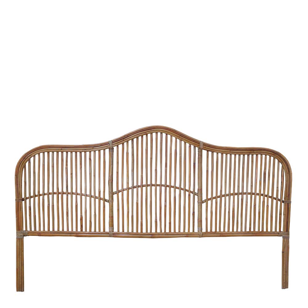 Einzelnes Bett Kopfteil Koropi aus Rattan Geflecht 200 cm breit