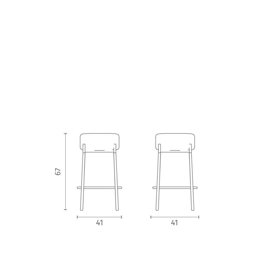 Barhocker Same aus Boucle Stoff mit 67 cm Sitzhöhe (2er Set)