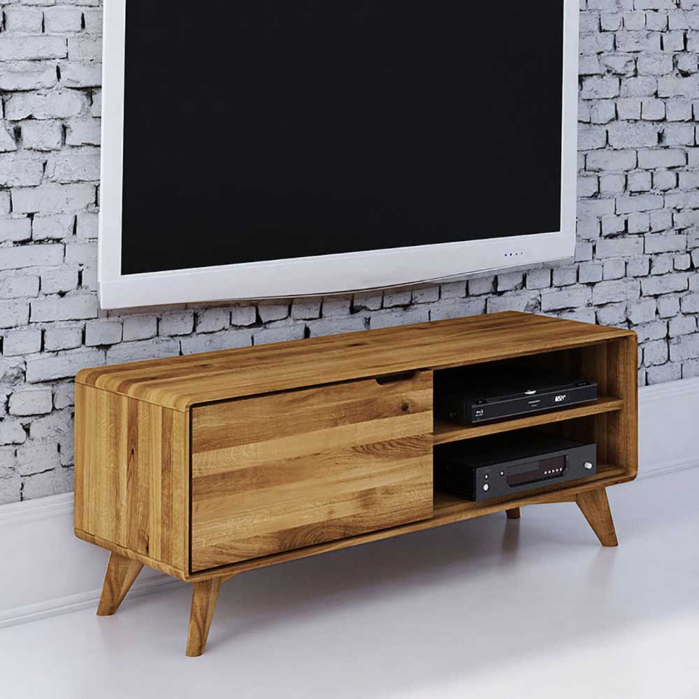 TV Unterschrank Vinial aus Wildeiche massiv geölt 120 cm breit