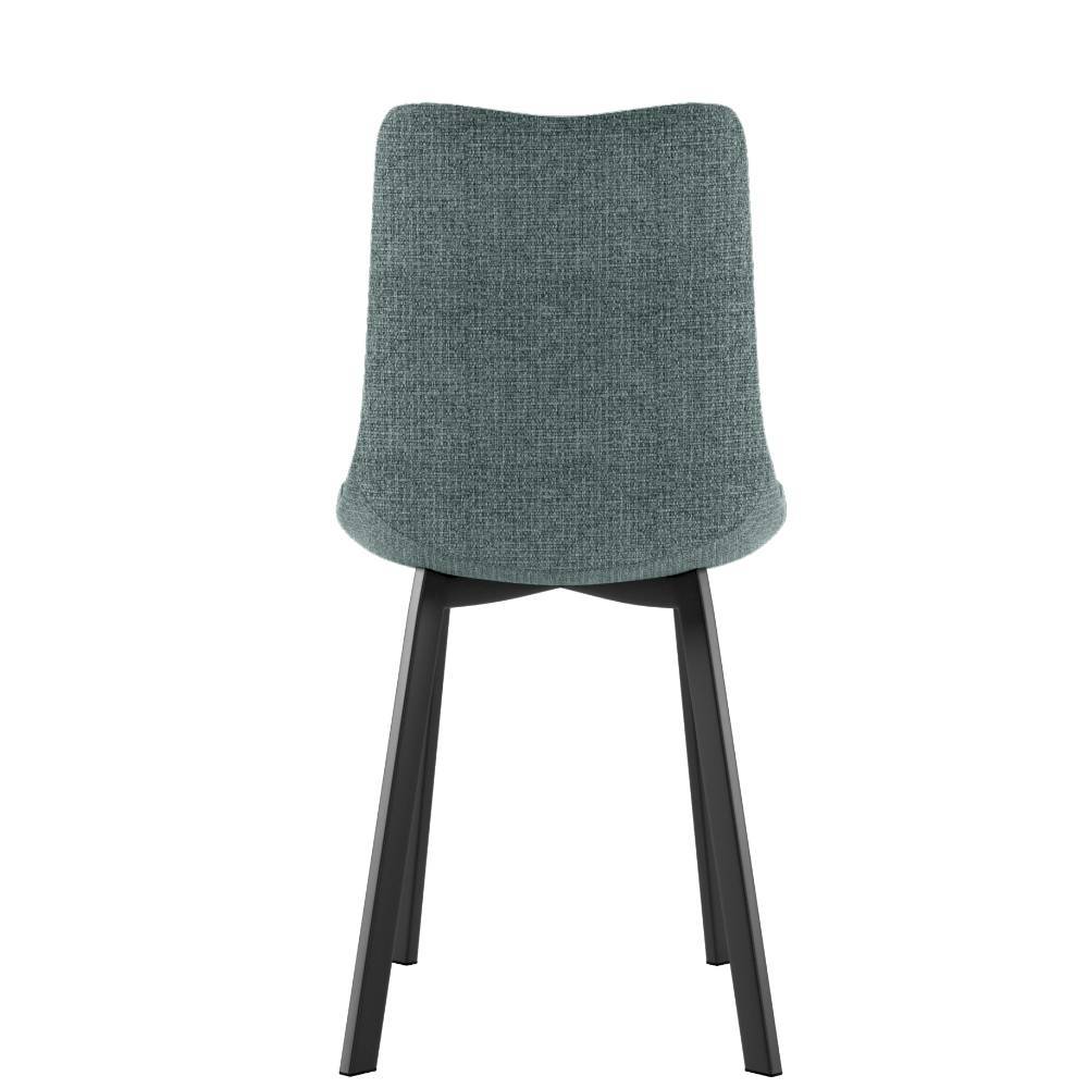 Polsterstuhl Esszimmer Top in Blaugrau mit Gestell aus Metall (4er Set)