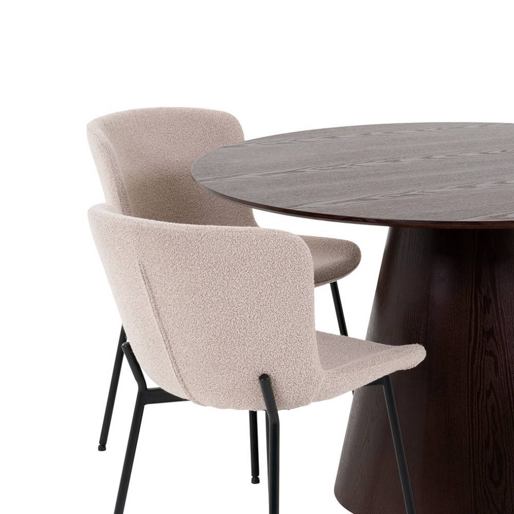 Essgruppe Rulissa in Beige und Dunkelbraun (fünfteilig)