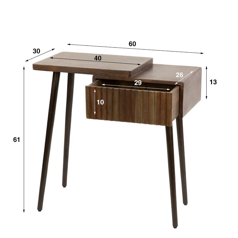 Nachttisch links Odrato in modernem Design mit einer Schublade