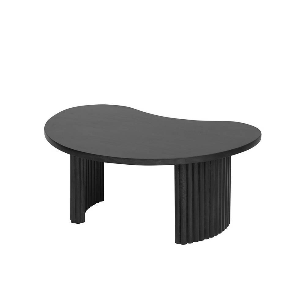 Designercouchtisch Pinja in Nierenform - Schwarz