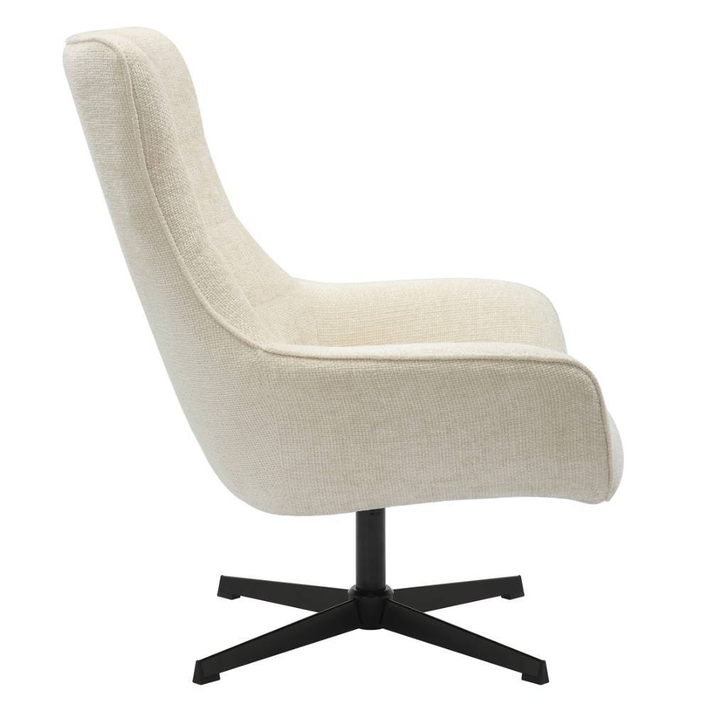 Sessel Capolyna in Beige aus Chenillegewebe