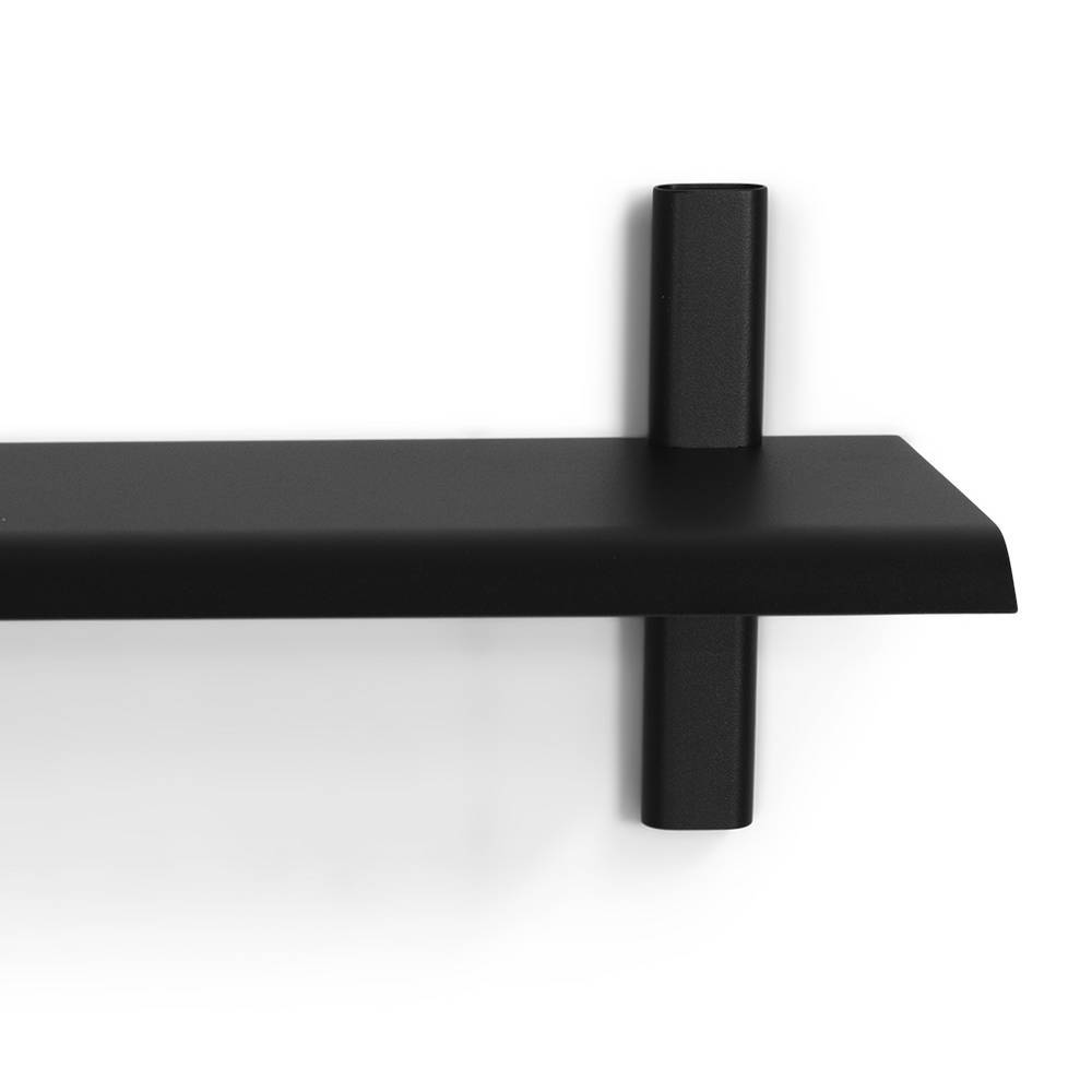 Wandboard Velletriu in Schwarz pulverbeschichtet aus Stahl