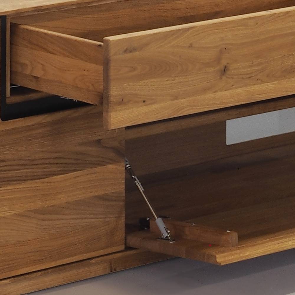 TV Board Arouca aus Eiche Massivholz mit Klappe