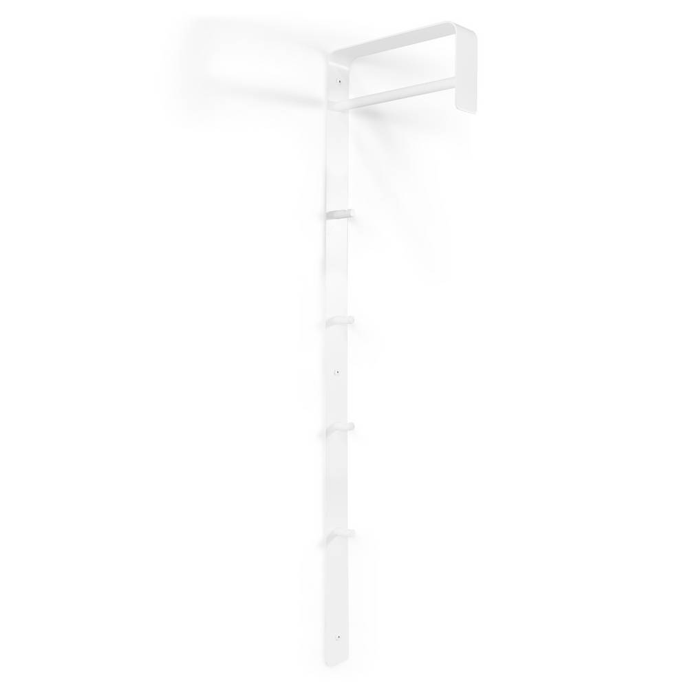 Metall Wandgarderobe Andre in Weiß 4 Kleiderhaken