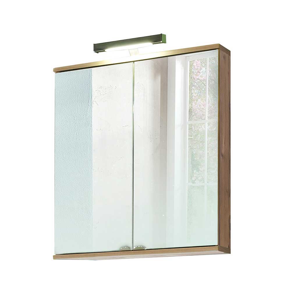 Bad Spiegelschrank Boucan im Dekor Fichte Grau mit LED Beleuchtung