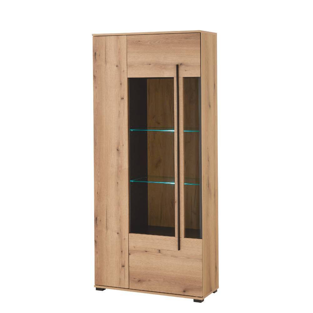 Anbauwand Cemutra in modernem Design - Eichefarben (vierteilig)