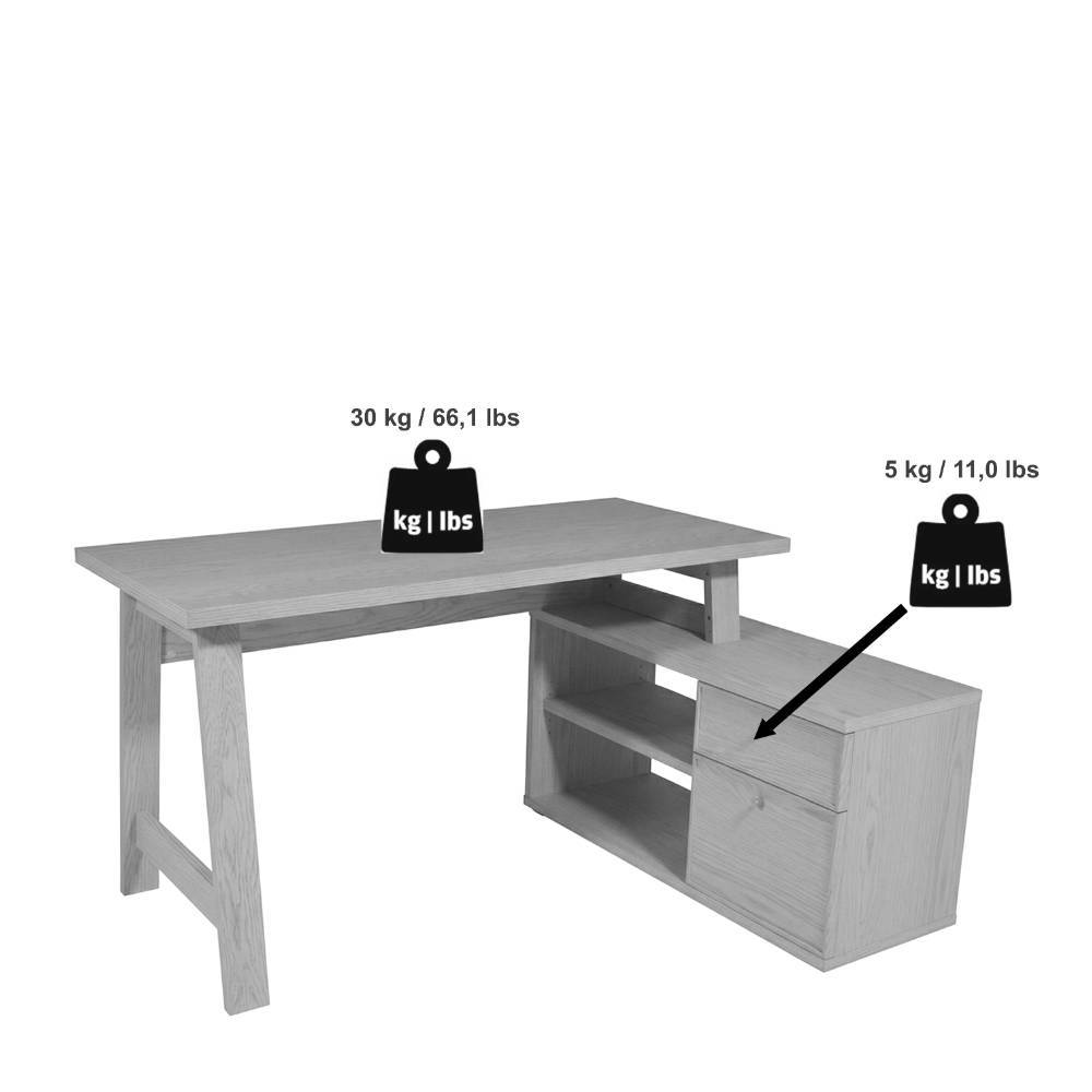 Schreibtischkombination Finigrano in Eiche hell 150 cm breit