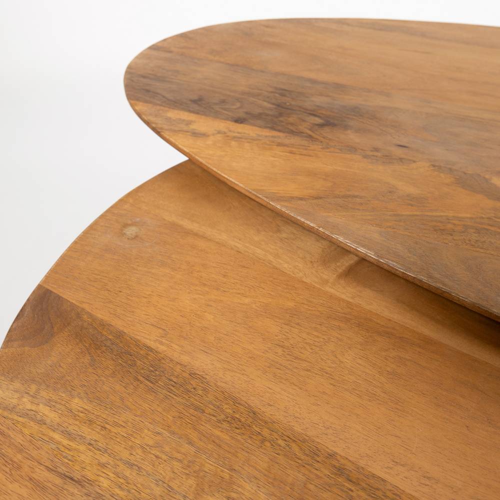 Couchtische Halcom zweiteilig aus Mangobaum Massivholz (zweiteilig)
