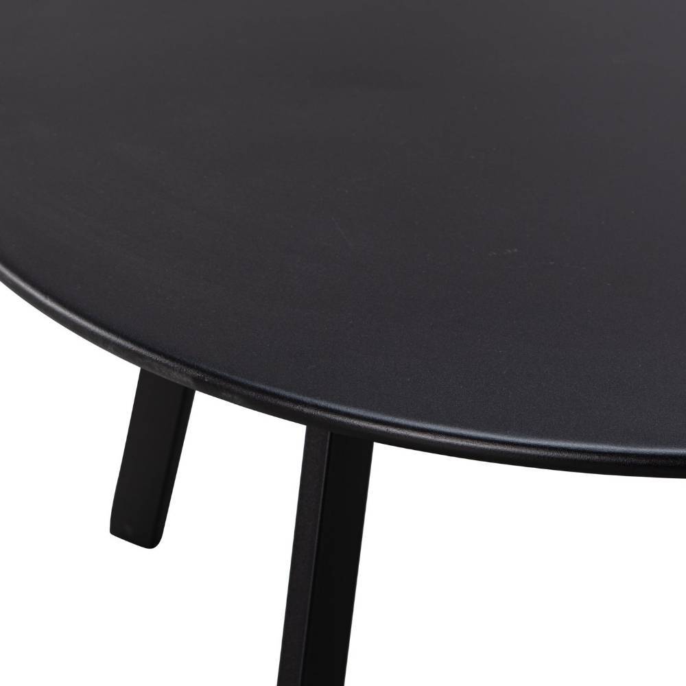 Schwarze Beistelltische Alexis 70 cm breit aus Metall (dreiteilig)