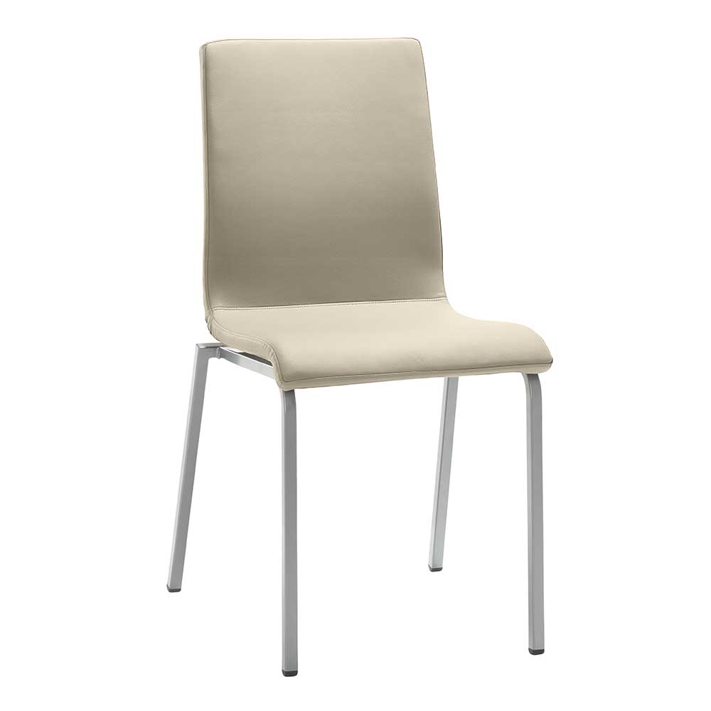 Wartezimmerstuhl Fernandez in Taupe mit Gestell aus Metall