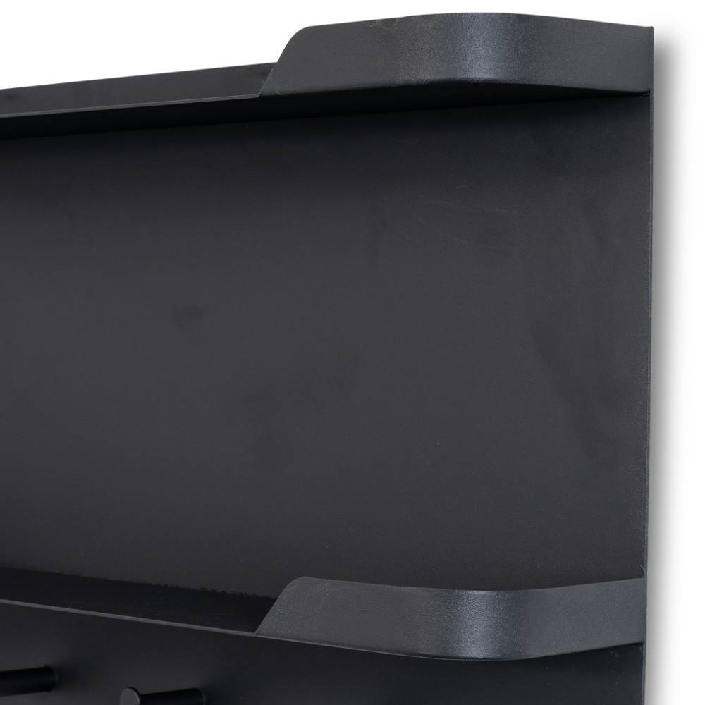 Wandgarderobenleiste Anziano in Schwarz mit 6 Kleiderhaken