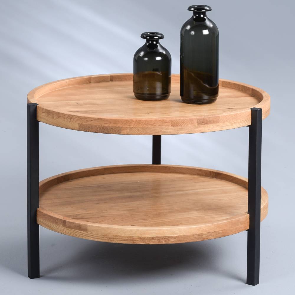 Couchtisch Agneta in runder Form echtholzfurniert