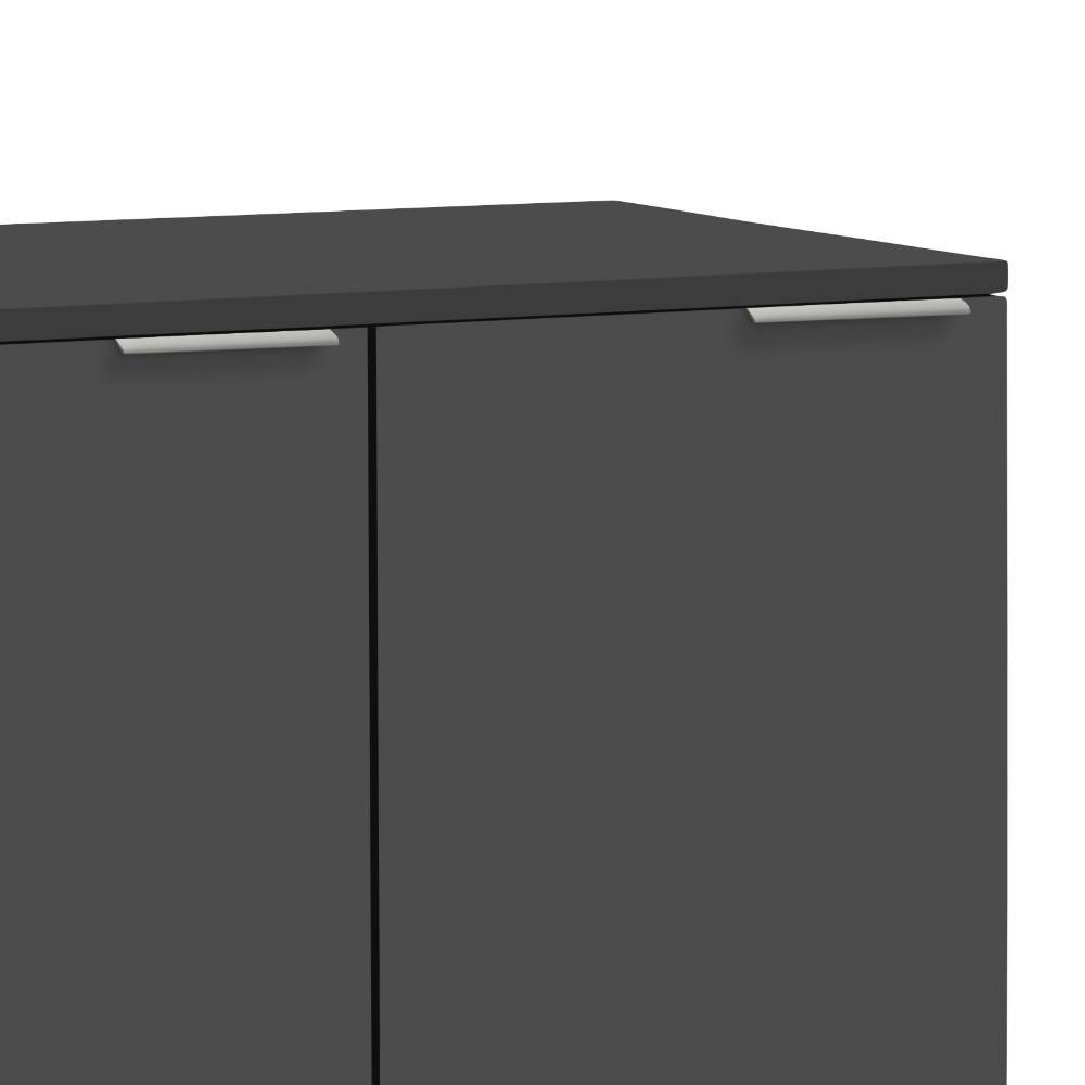Kommode Quinta in Anthrazit mit Drehtüren