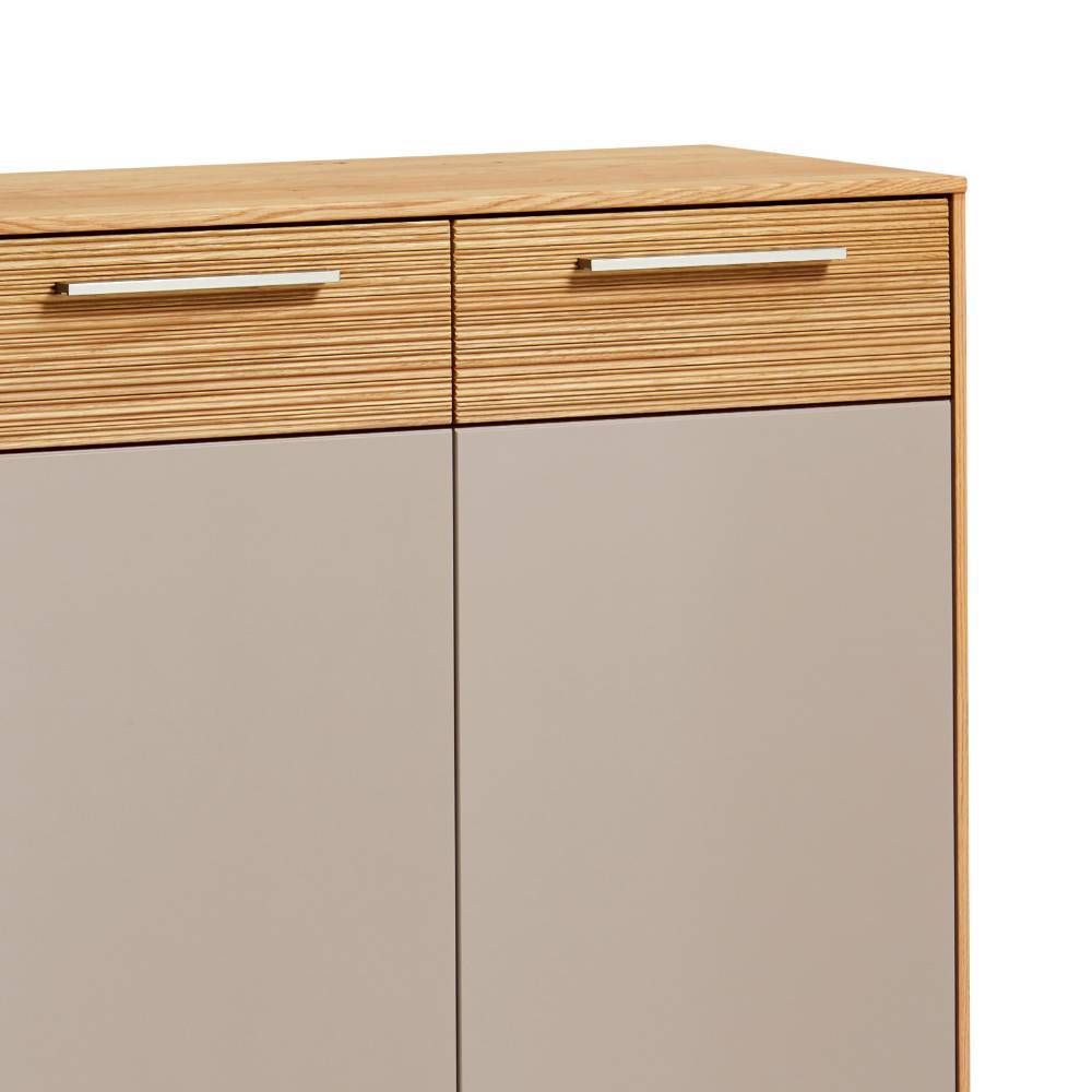 Garderobenschuhschrank Frasyn in Taupe und Eiche Bianco