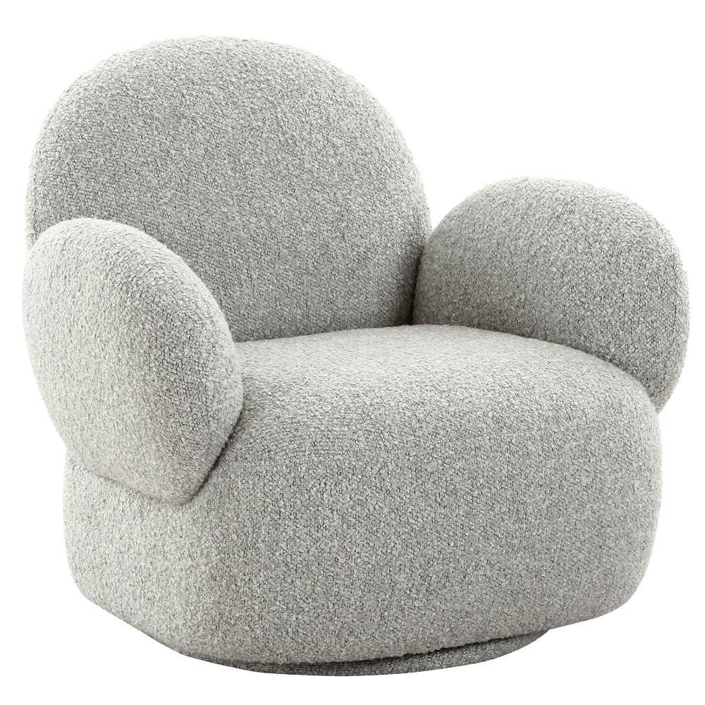 Einzelsessel Andra aus Boucle Stoff drehbar