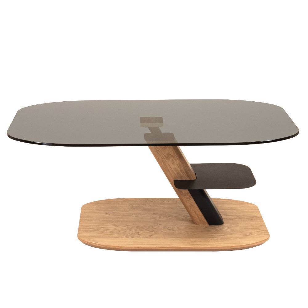 Couchtisch Sugora mit Parsolglas Platte höhenverstellbar