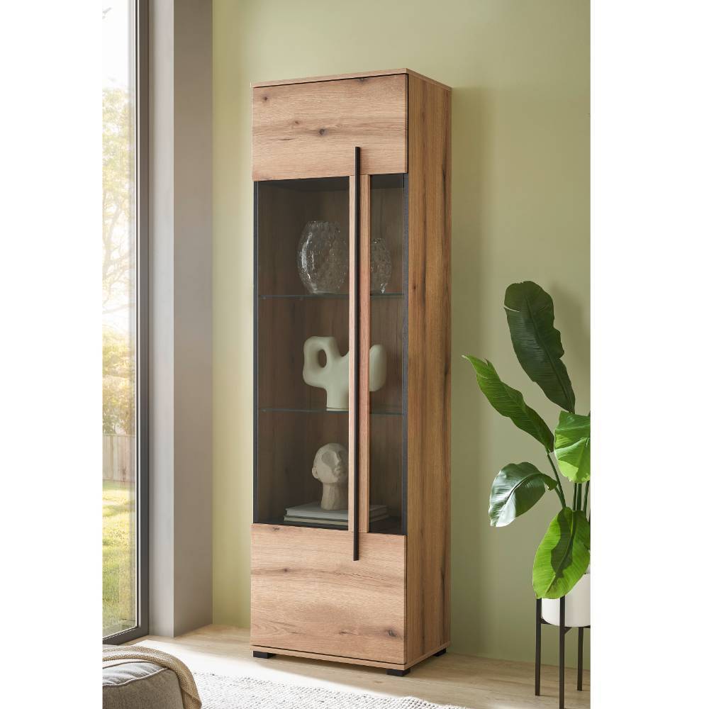 Wohnwand Cemutra in Eichefarben 290 cm breit (vierteilig)