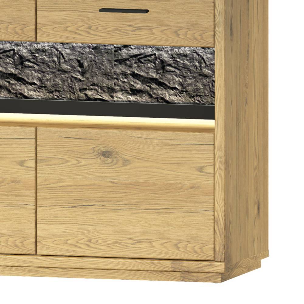 Sideboard Ostoro aus Wildeiche Massivholz 166 cm breit