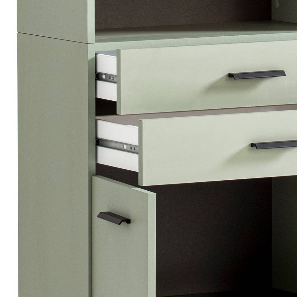 Badezimmerhochschrank Hamzad 181 cm hoch mit zwei offenen Fächern
