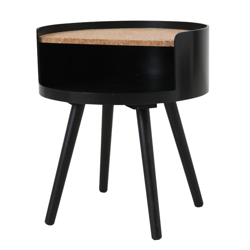 Beistelltisch Sofa Biontica in Schwarz mit Kork