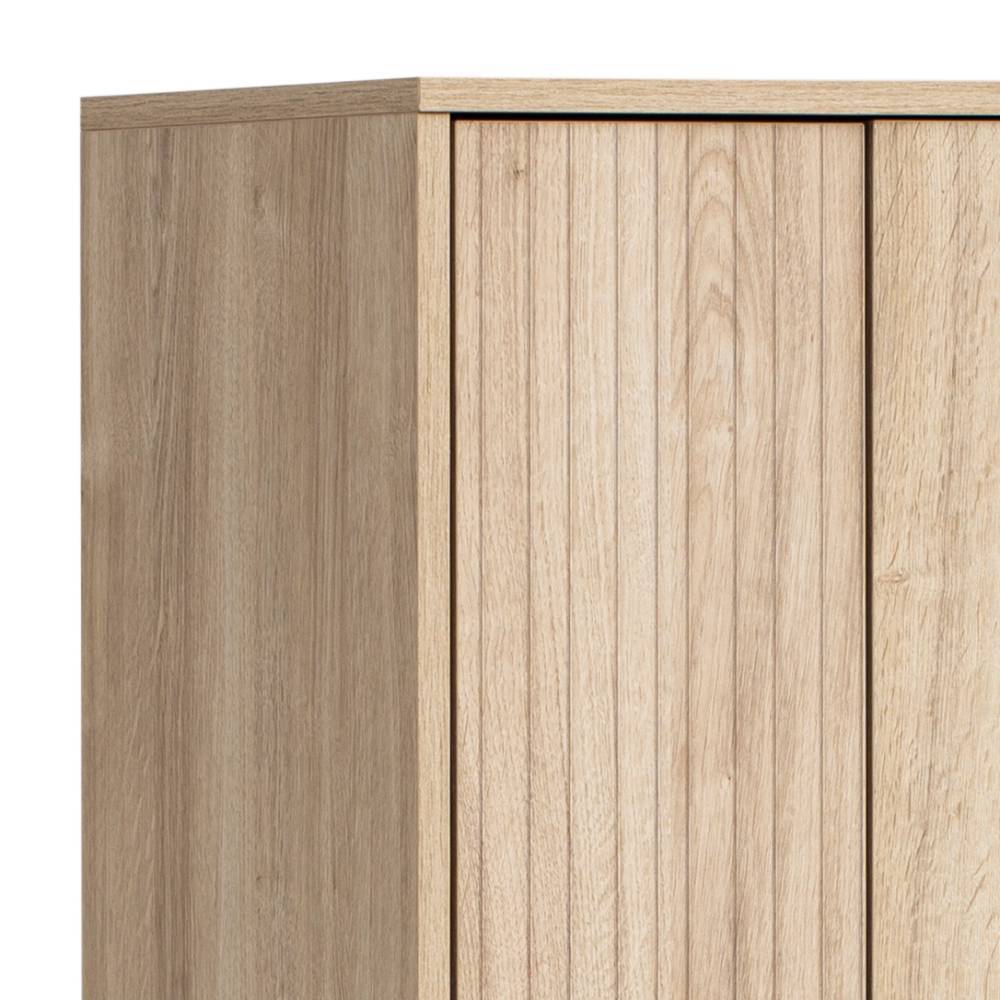 Büroschrank Rasvanna in Weißeiche Holzoptik 164 cm hoch