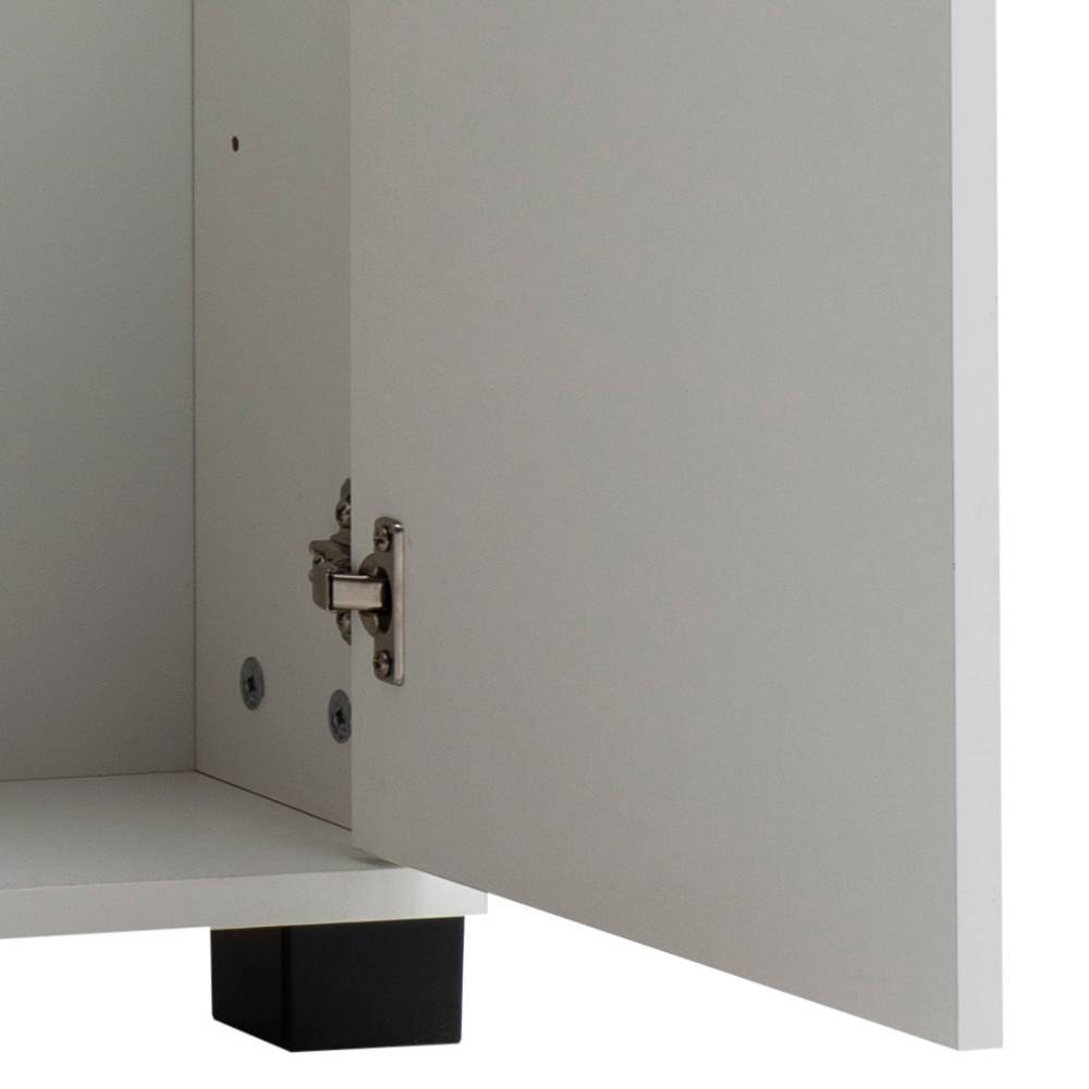 Dielenschrank modern Povendrid in Weiß matt und Paneeloptik