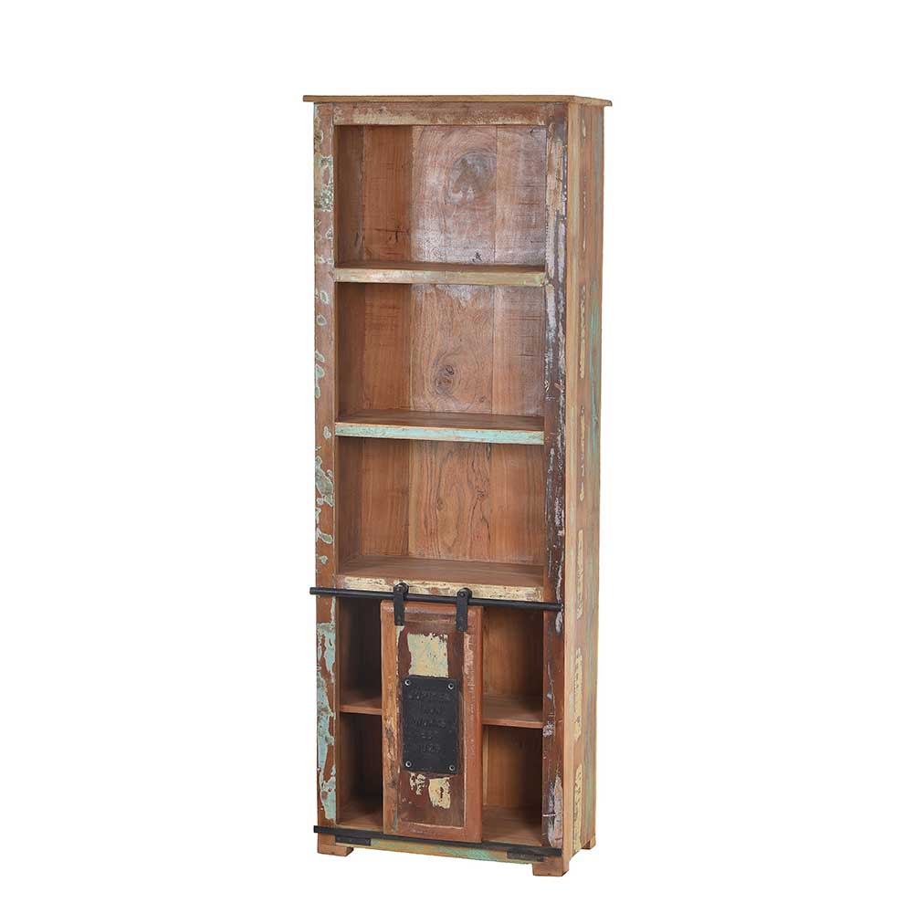 Bücherregal Cintago in Braun Bunt aus recyceltem Altholz