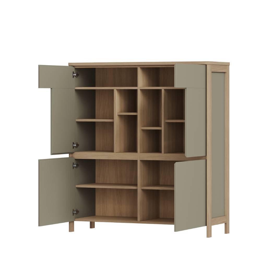 Wohnwand Fine im Skandi Design 195 cm hoch (vierteilig)