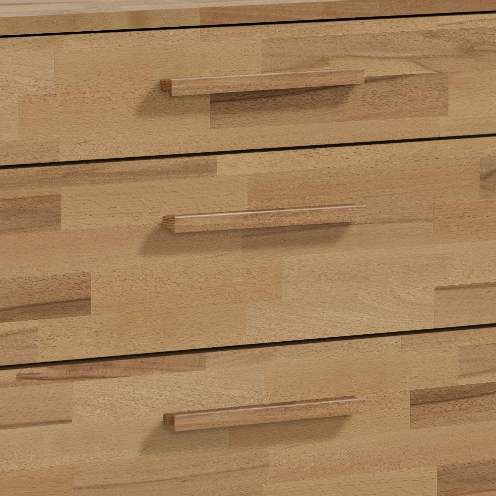 Wohnzimmerkommode Skandro in Kernbuchefarben und Weiß