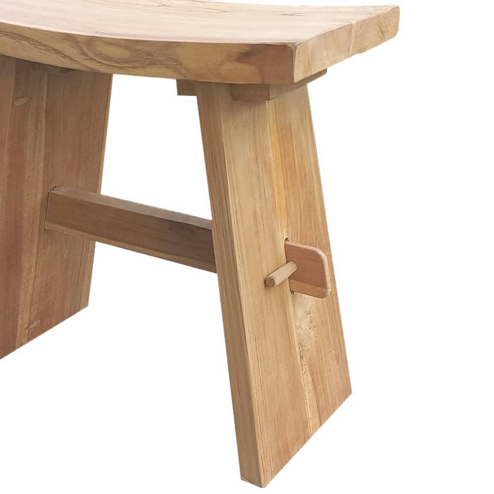 Beistellhocker Mazara aus Teak Massivholz im asiatischen Stil